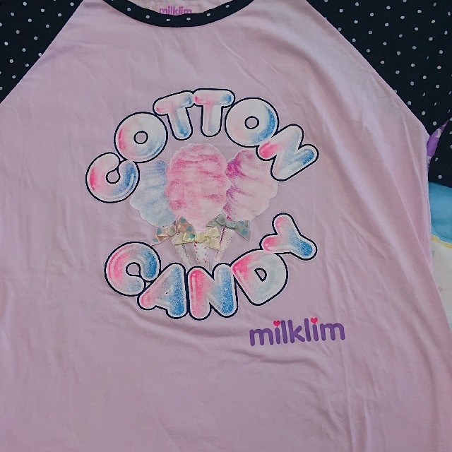 milklim(ミルクリーム)のmilklim💜ラグランTシャツ💜spankfancy🌈 レディースのトップス(Tシャツ(半袖/袖なし))の商品写真