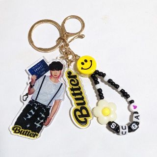 ボウダンショウネンダン(防弾少年団(BTS))の💜BTS ビーズネーム付き アクリル キーホルダー/SUGA💜Butter(キーホルダー)