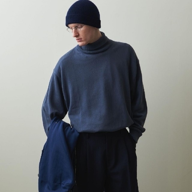 メンズ<crepuscule>  cotton×cashmere タートルネックニット