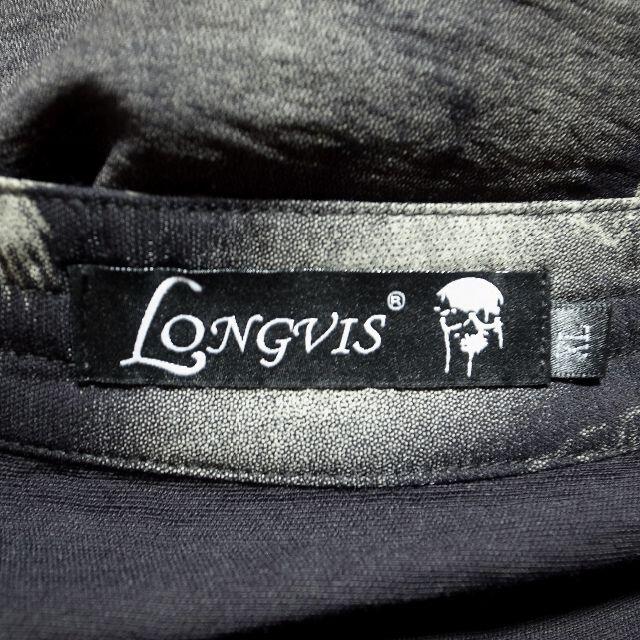 LONGVIS オーバーサイズ ドラゴンシャツ XL 黒 龍 ドラゴン 柄シャツ