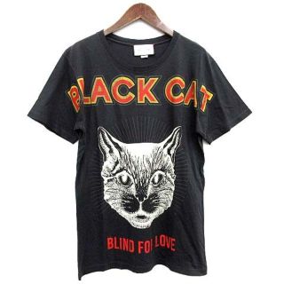 グッチ(Gucci)のグッチ GUCCI Tシャツ BLACK CAT USED加工 半袖 XS 黒(Tシャツ/カットソー(半袖/袖なし))