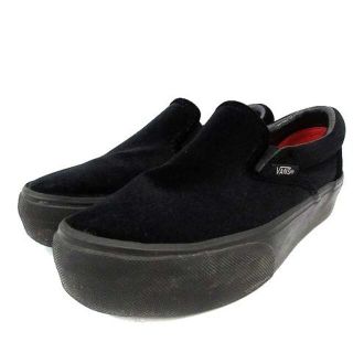 VANS - バンズ スリッポン 厚底 プラットフォーム ベロア 23cm 黒