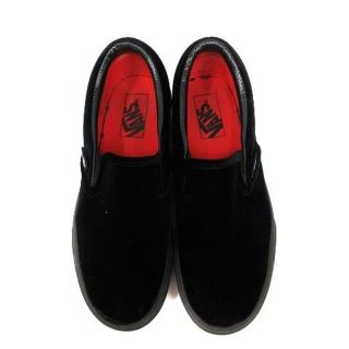 VANS - バンズ スリッポン 厚底 プラットフォーム ベロア 23cm 黒