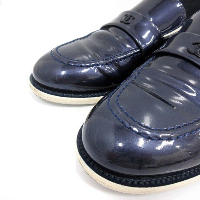 人気の新製品 シャネル ローファー シューズ ココマーク エナメル 36.5