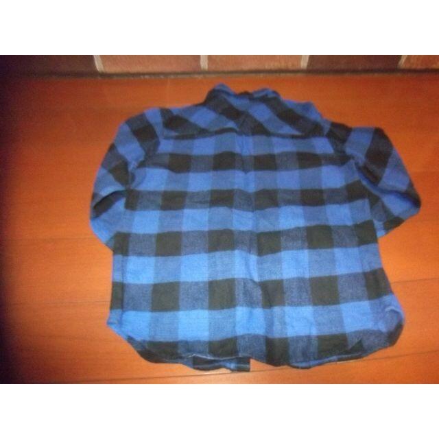 男児　チェックシャツ　青×黒　サイズ130 キッズ/ベビー/マタニティのキッズ服男の子用(90cm~)(ブラウス)の商品写真