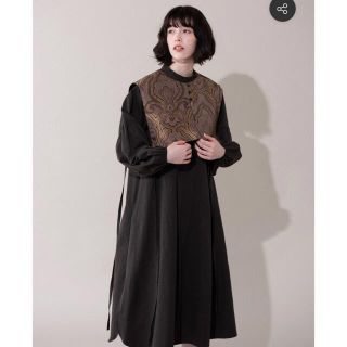 メリージェニー(merry jenny)のidem  jacquard vest layered onepiece (ロングワンピース/マキシワンピース)