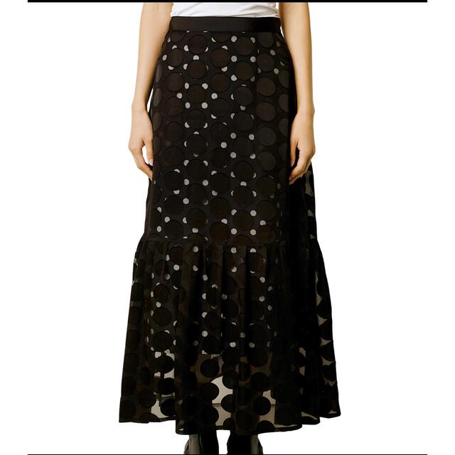 LE CIEL BLEU(ルシェルブルー)のLE CIEL BLEU  Dot Layered Maxi Skirt レディースのスカート(ロングスカート)の商品写真