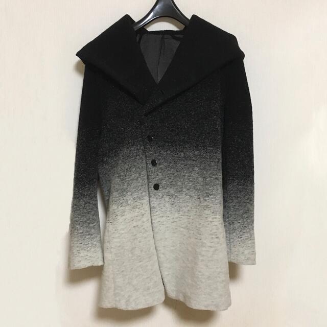 美品 NO ID. WTグラデーションフーデッドコート 2 ミディアム丈 ... 美品 NO ID. WTグラデーションフーデッドコート 2 ミディアム丈