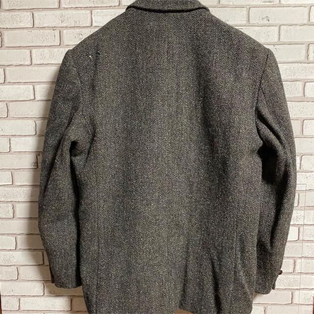 90s 古着 ハリスツイード テーラードジャケット くるみボタン ヴィンテージ
