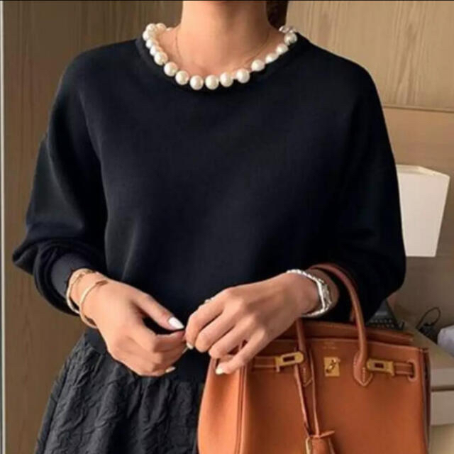 新品❤️TREFLE+1 パール付きニット トレフルプラスワン