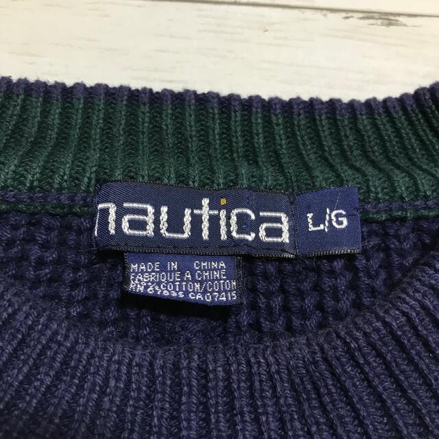 NAUTICA(ノーティカ)の☆好配色☆ ノーティカ ローゲージ ニット マルチボーダー 刺繍 ワンポイント メンズのトップス(ニット/セーター)の商品写真