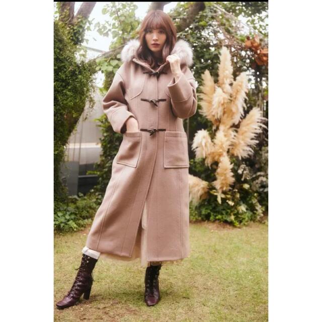 SNIDEL(スナイデル)のherlipto Faux Fur Hoodie Duffle Coat レディースのジャケット/アウター(ダッフルコート)の商品写真