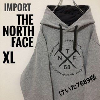 ザノースフェイス(THE NORTH FACE)の輸入パーカー　美品　ノースフェイス　グレー　ビッグサイズ　ゆるだぼ　XL(パーカー)