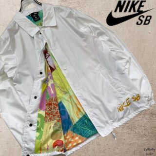 ナイキ(NIKE)の美品　NIKE SB コーチジャケット　パッチワーク　マルチカラー 金ロゴ(ナイロンジャケット)