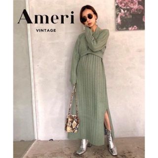 アメリヴィンテージ(Ameri VINTAGE)の最終値下げUNDRESSED TAPE BUSTIER RIB LONGKNIT(ロングワンピース/マキシワンピース)