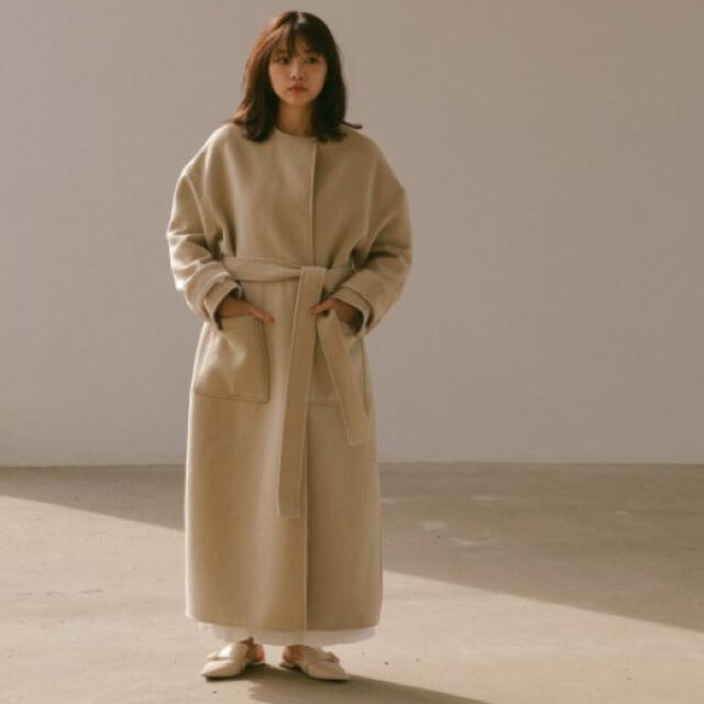 ジャケット/アウター【新品未使用】RIELLE riche No Collar Coat Beige