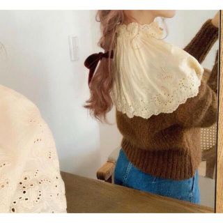 ザラ(ZARA)のZARA コットンレースドッキングニット(ニット/セーター)