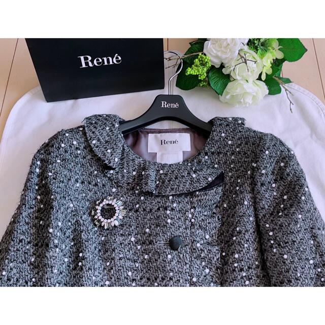FOXEY - Rene 高級イギリス製ウール入りツイードコート38 極美品 foxey