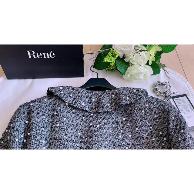 Rene 高級イギリス製ウール入りツイードコート38 極美品 foxey