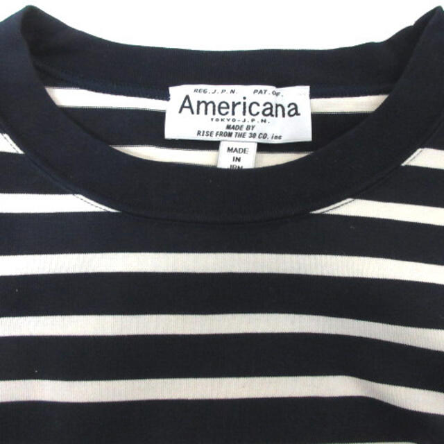 AMERICANA(アメリカーナ)のアメリカーナ AMERICANA ボーダー カットソー バックプリント 長袖 レディースのトップス(カットソー(長袖/七分))の商品写真