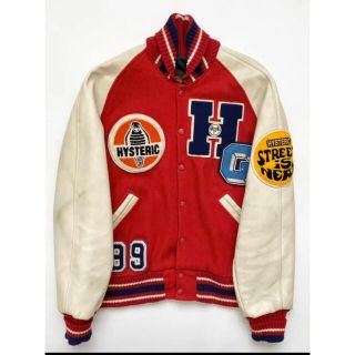 ヒステリックグラマー(HYSTERIC GLAMOUR)のUSA製 ヒステリックグラマー 袖革スタジャン レザー スタジアム ジャケット(スタジャン)