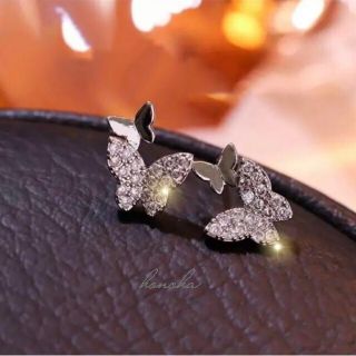 ヨンドシー(4℃)のmicro pave butterflies pierce ◯s925 post(ピアス)