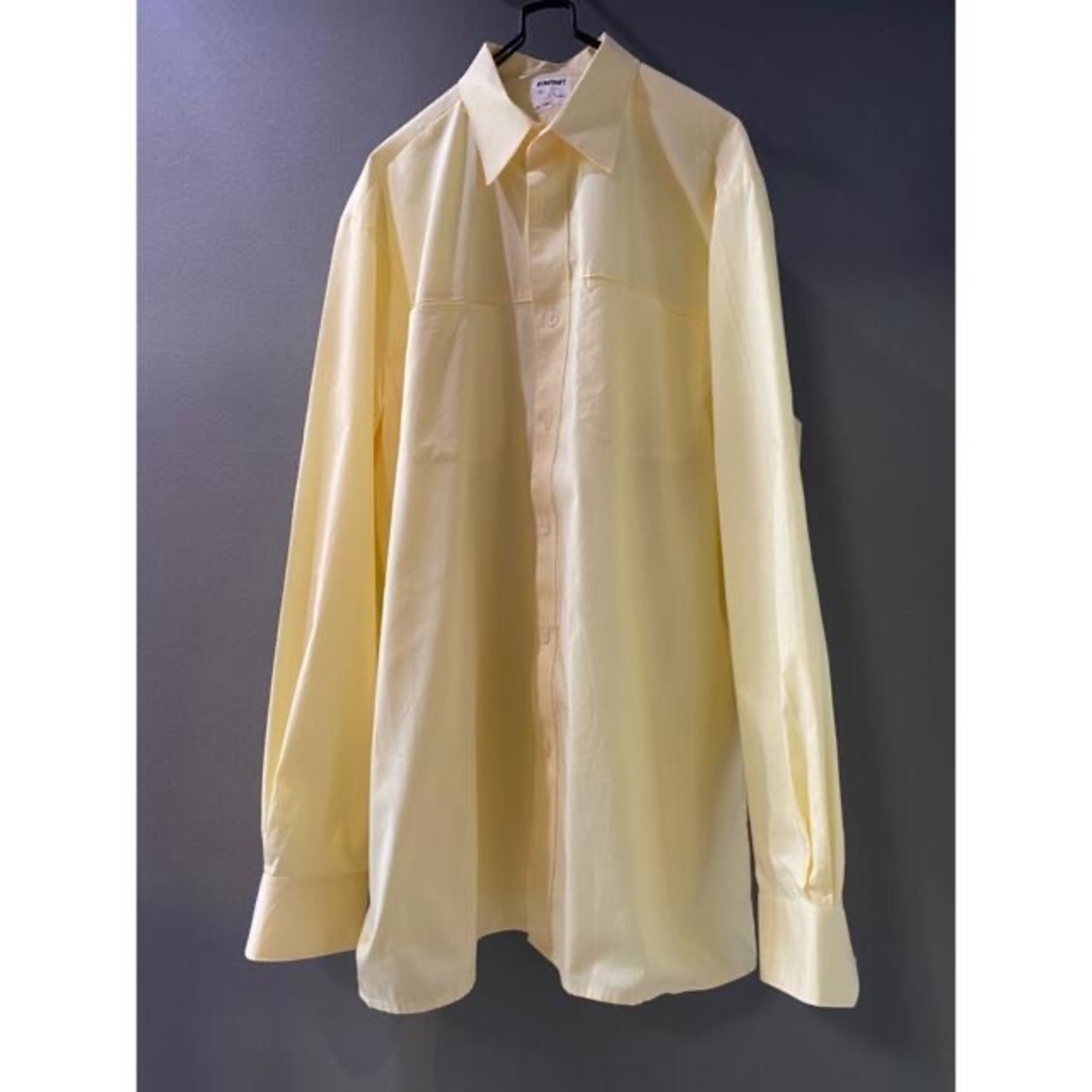 古着 ビンテージ 70s クリーム ポリシャツ オーバーサイズ レディースのトップス(シャツ/ブラウス(長袖/七分))の商品写真