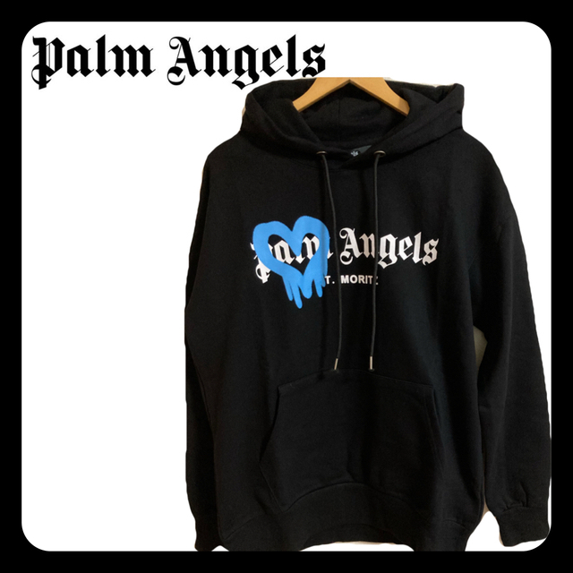 【公式ショップ】 PALM - Palm Angels パームエンジェルス　スプレー　ロゴ　ハート　パーカー パーカー