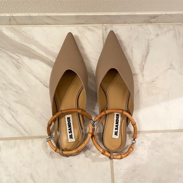 36【最終値下げ】jil sander ジルサンダー  バンブーアンクルパンプス