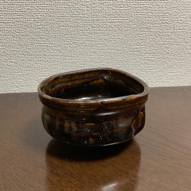 桃山時代から江戸初期　古瀬戸織部黒茶碗