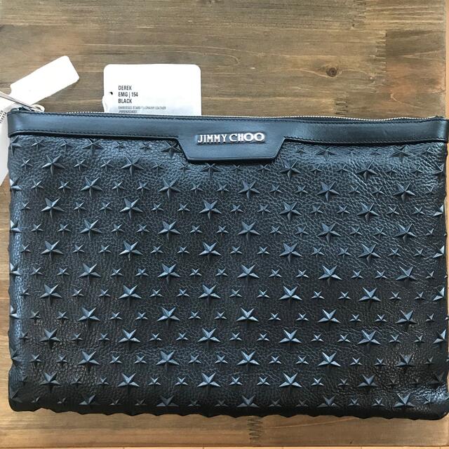 [新品] Jimmy Choo DEREK EMG クラッチバッグ ブラックブラックDEREKEMG付属品