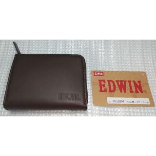 エドウィン(EDWIN)のEDWIN　リアルレザー ラウンドファスナー コインケース　ブラウン(コインケース/小銭入れ)