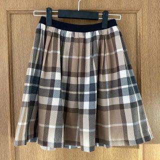 バーバリーブルーレーベル(BURBERRY BLUE LABEL)のバーバリーブルーレーベル　ブラウンチェックプリーツスカート(ひざ丈スカート)