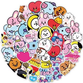 ★BT21★大人気 ステッカー 防水シール 50枚　BTS 防弾少年団　バンタン(しおり/ステッカー)