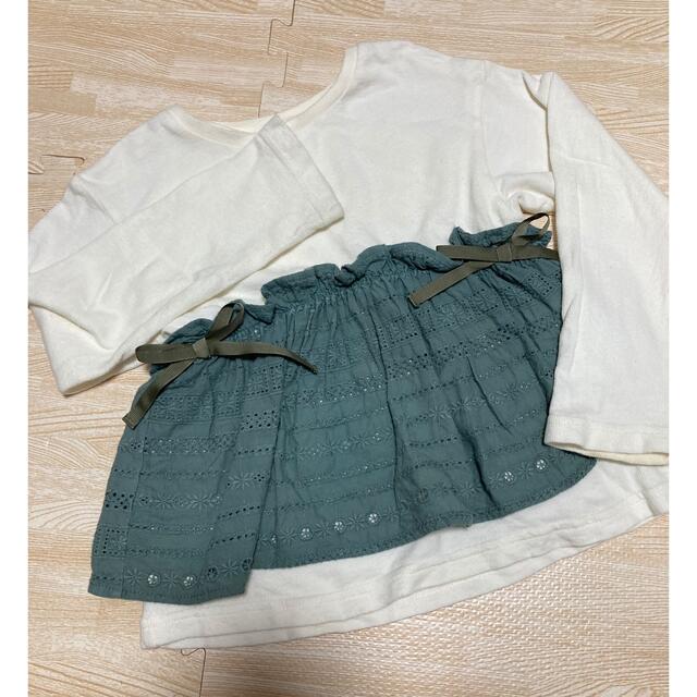 F.O.KIDS(エフオーキッズ)のあいうえお様専用　アプレレクール   女の子　長袖シャツ　ロンt リボン　110 キッズ/ベビー/マタニティのキッズ服女の子用(90cm~)(Tシャツ/カットソー)の商品写真