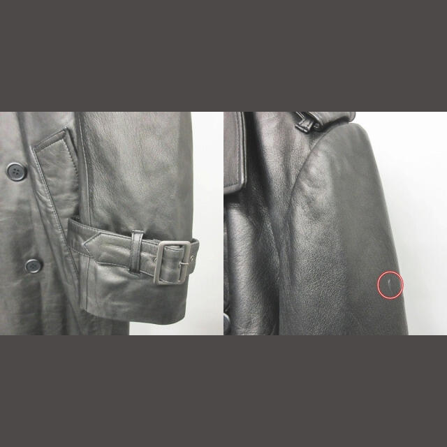 ウィンドアーマー NICHIWA レザートレンチコート ロング 羊革 ダブル L メンズのジャケット/アウター(その他)の商品写真