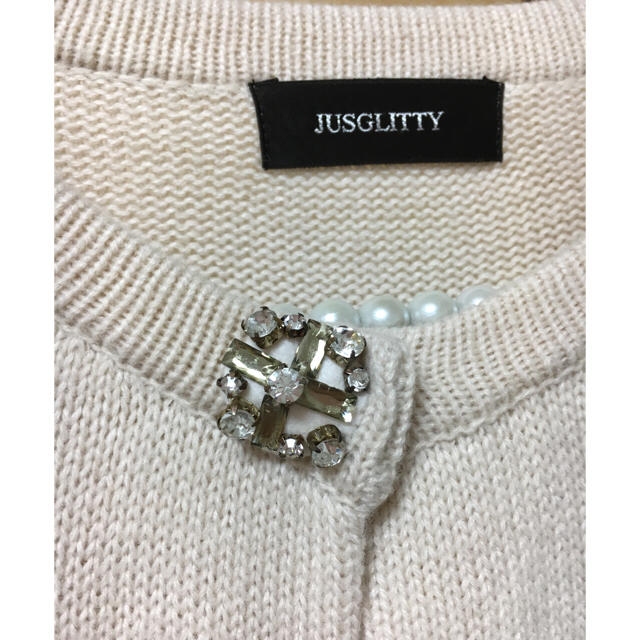 JUSGLITTY(ジャスグリッティー)の美品☆JUSGLITTYニットカーディガン レディースのトップス(カーディガン)の商品写真