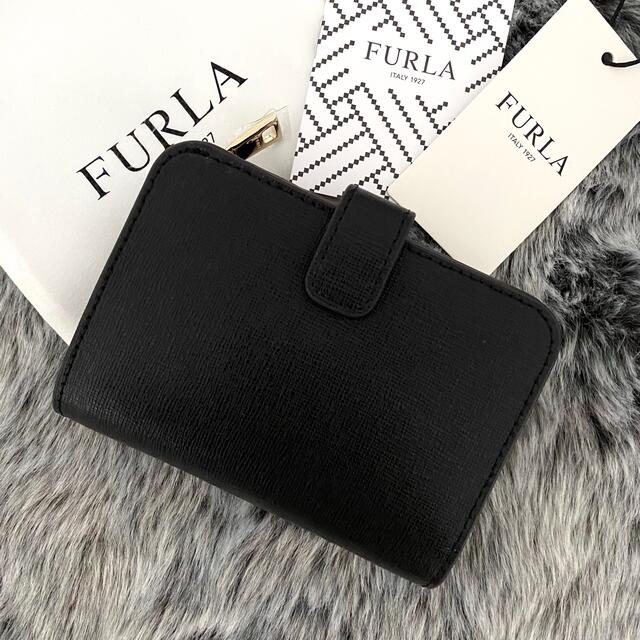 新品☆FURLA(フルラ)ブラック レザー 折り財布