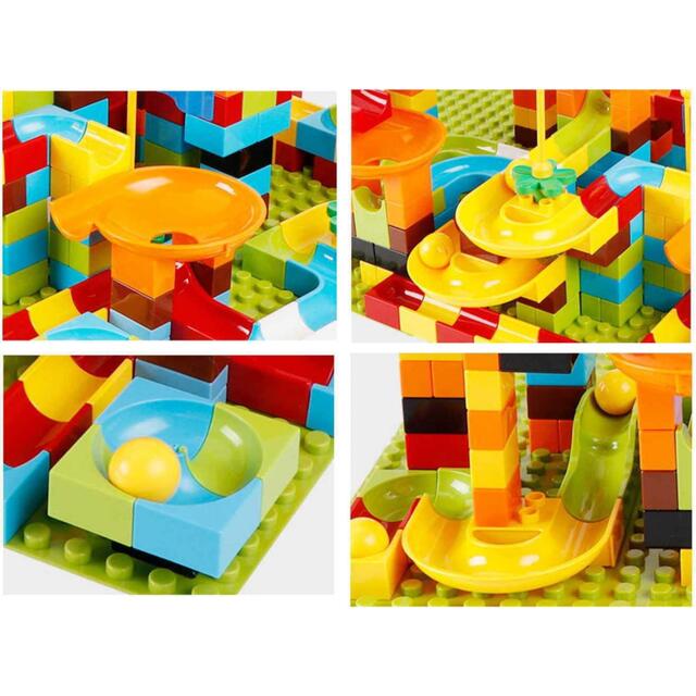 ブロック 積み木 知育 336ピース コースター スロープトイ キッズ/ベビー/マタニティのおもちゃ(積み木/ブロック)の商品写真