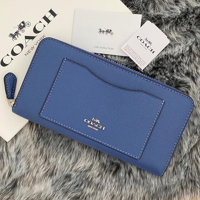 COACH(コーチ)の新品☆COACH(コーチ) ブルー ラベンダーブルー レザー 長財布 レディースのファッション小物(財布)の商品写真