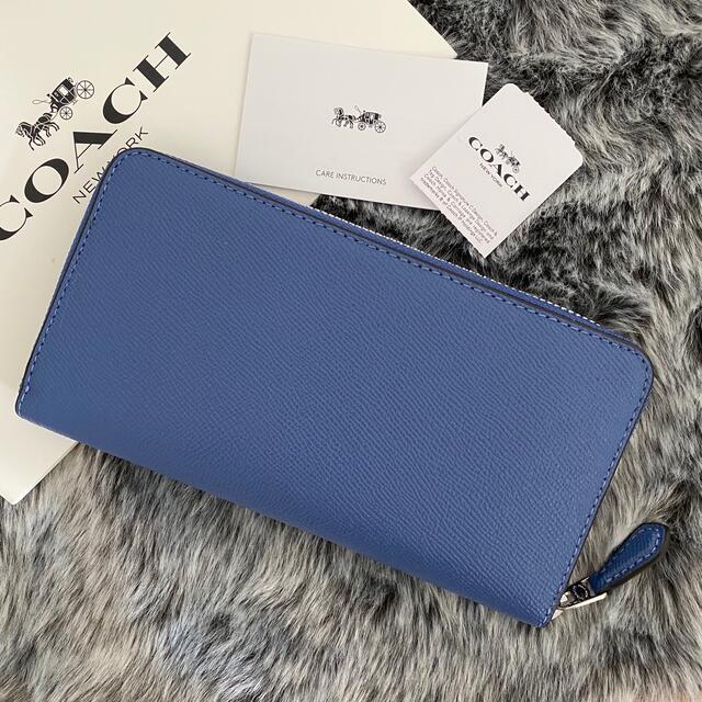 COACH(コーチ)の新品☆COACH(コーチ) ブルー ラベンダーブルー レザー 長財布 レディースのファッション小物(財布)の商品写真