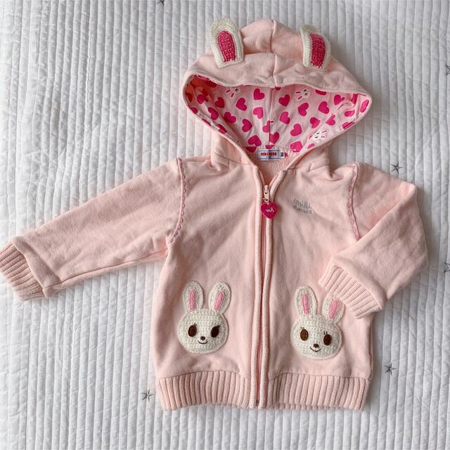 mikihouse(ミキハウス)のミキハウス うさこ パーカー　美品 キッズ/ベビー/マタニティのキッズ服女の子用(90cm~)(ジャケット/上着)の商品写真