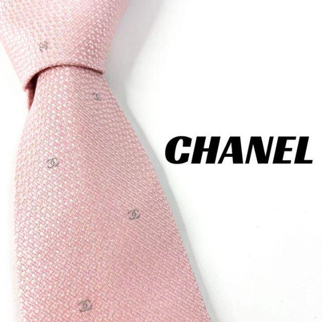 値引 小紋 ネクタイ CHANEL 新品未使用 ロゴ ブロックチェック ココマーク ネクタイ