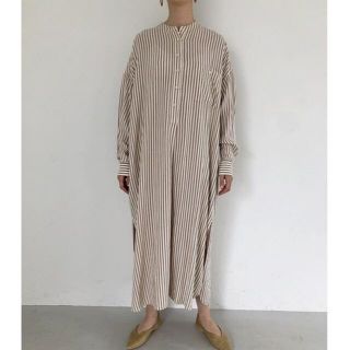 トゥデイフル(TODAYFUL)のtodayful  Stripe Shirts Dress エクリュ 36(ロングワンピース/マキシワンピース)