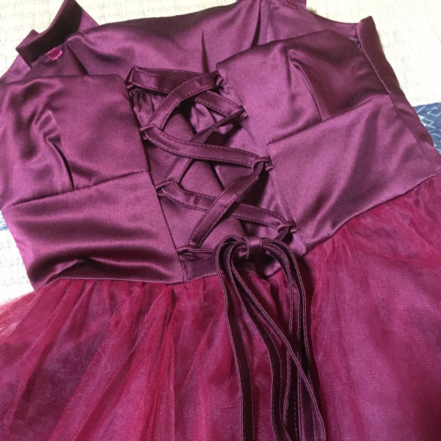 パーティドレス赤 レディースのフォーマル/ドレス(ミディアムドレス)の商品写真