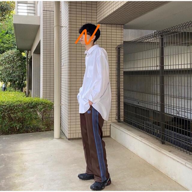 Needles セットアップ 総柄 ブルー パピヨン トラックパンツ