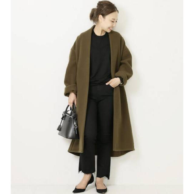 Deuxieme Classe ダブルフェイスノーカラーコート 6万1600円 DEUXIEME CLASSE - Deuxieme Classe ダブルフェイスノーカラー