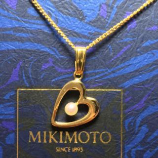 ミキモト(MIKIMOTO)の新品 パール オープン ハート 真珠 ネックレス ペンダント トップ チャーム(ネックレス)