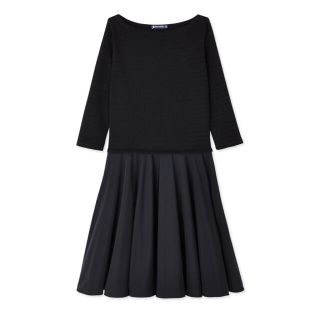 プチバトー(PETIT BATEAU)の新品タグ 未着 Petit Bateau プチバトー ラメマリニエール切替ワンピ(ロングワンピース/マキシワンピース)