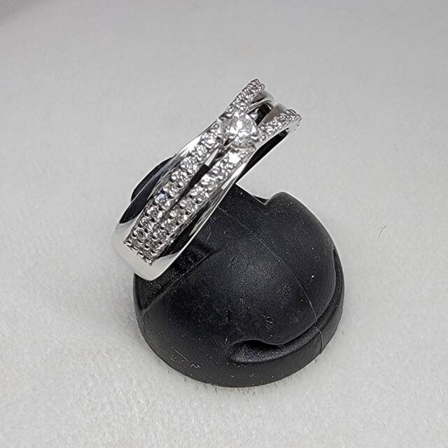 K18WG クロスデザイン ダイヤモンドリング #11 レディースのアクセサリー(リング(指輪))の商品写真